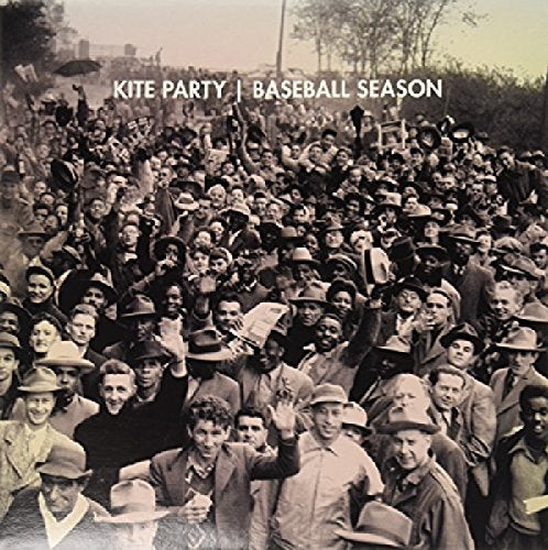Black and white vintage album cover with a large crowd of people.