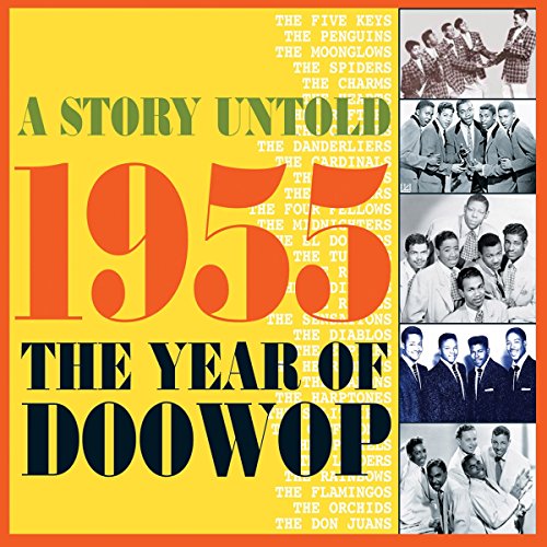 "Yellow CD cover with '1955 The Year of Doo Wop' and band photos."