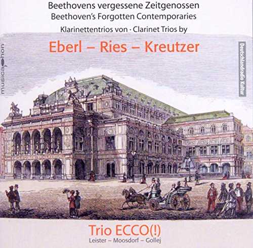 A CD cover featuring a classical building with people and horse-drawn carriages outside.