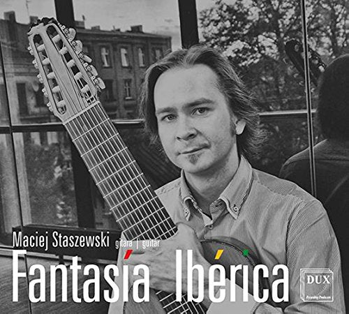 Black-and-white CD cover featuring a man holding a guitar, with text overlay.