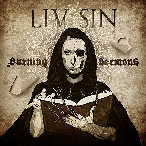 "Album cover art featuring a hooded figure with a skull face holding a burning book."