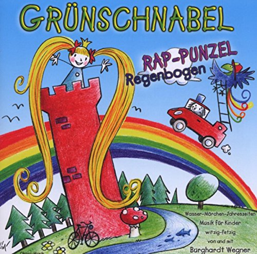 "CD cover art featuring a cartoon girl with long hair in a red tower."