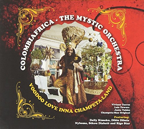 Album cover with a man in traditional attire on a red background.