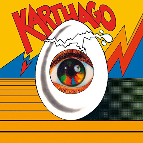 Album cover with cracked egg and rainbow-colored eye on yellow, blue, and orange background.