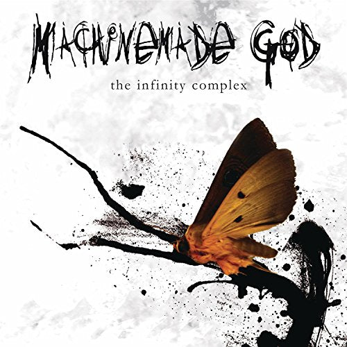 Album cover with a butterfly and splattered ink on a white background.