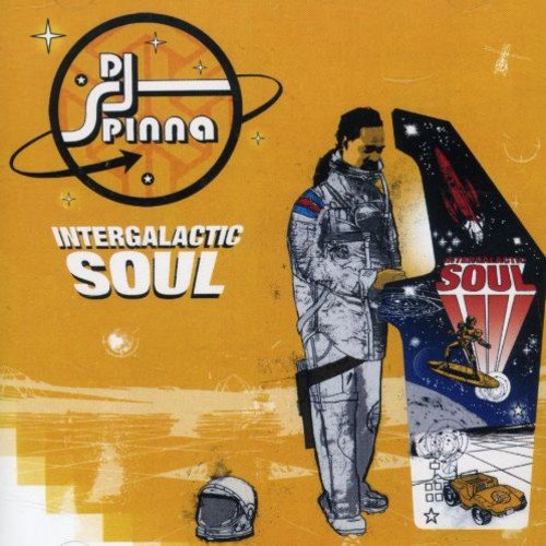"Album cover with astronaut and 'DJ Spinna' logo on orange background."