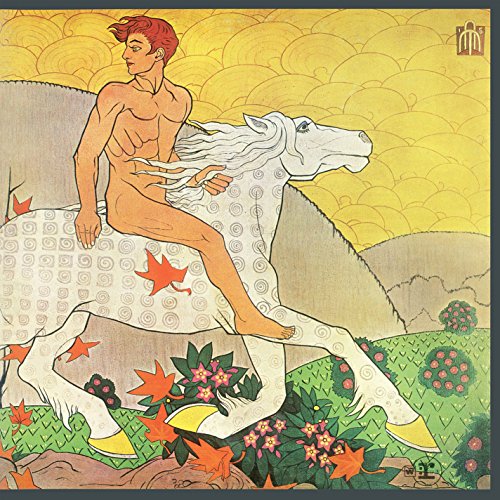 Vinyl album cover featuring a man riding a white horse in a floral landscape.