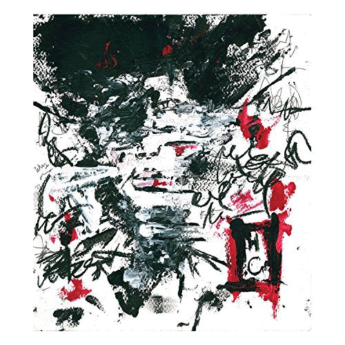 Compact CD album cover with abstract black, red, and white paint splatters.