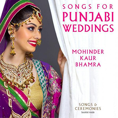 "CD cover featuring a woman in traditional Punjabi wedding attire, holding a white curtain."