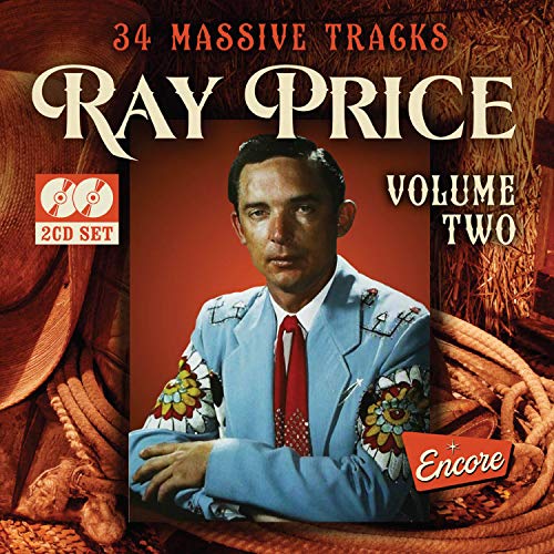 "CD cover featuring Ray Price in a light blue suit against a red background."