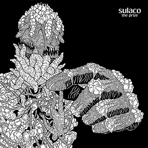 Black vinyl album cover with white floral pattern illustration and text "sulaco the prize".