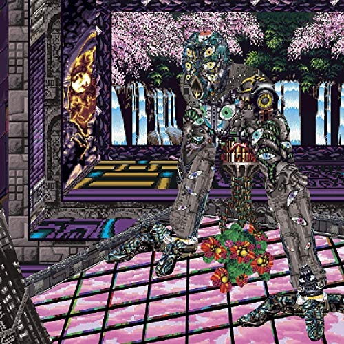 CD case cover art featuring a robot holding flowers in a fantasy setting.