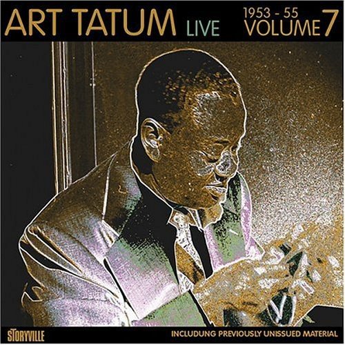 "CD cover featuring a man playing piano, with 'Art Tatum Live Volume 7' text."