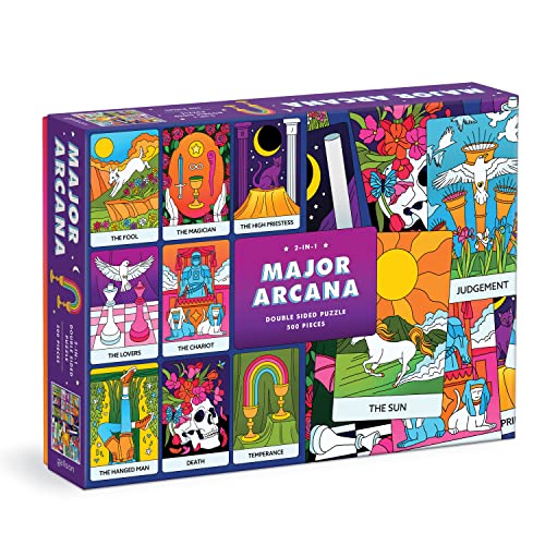 Galison 9780735373297 Major Arcana Double-Sided Jigsaw Puzzle, Multicoloured, 500 Pieces