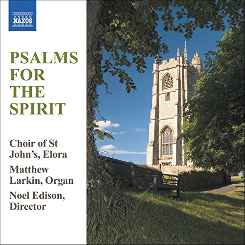 "CD cover with a church and trees, titled 'PSALMS FOR THE SPIRIT'."
