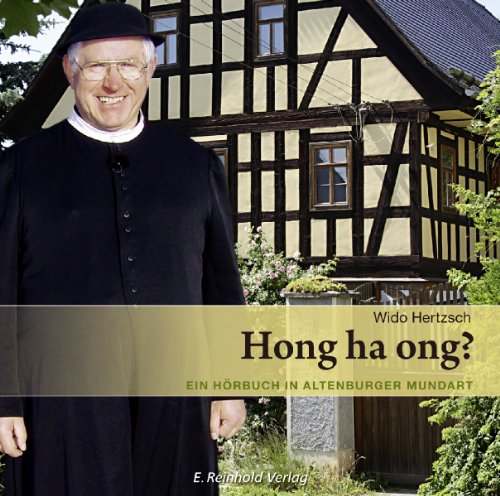 "CD cover featuring a man in black robes standing in front of a half-timbered house."