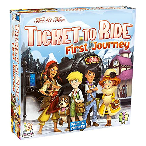 Days of Wonder | Ticket to Ride First Journey Europe Board Game | Ages 6+ | For 2 to 4 players | Average Playtime 15-30 Minutes