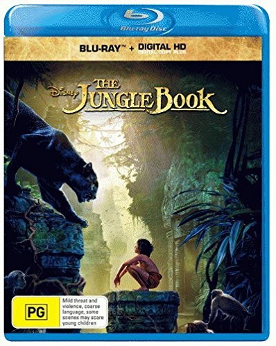 "Blu-ray case for 'The Jungle Book' with a boy and panther on the cover."