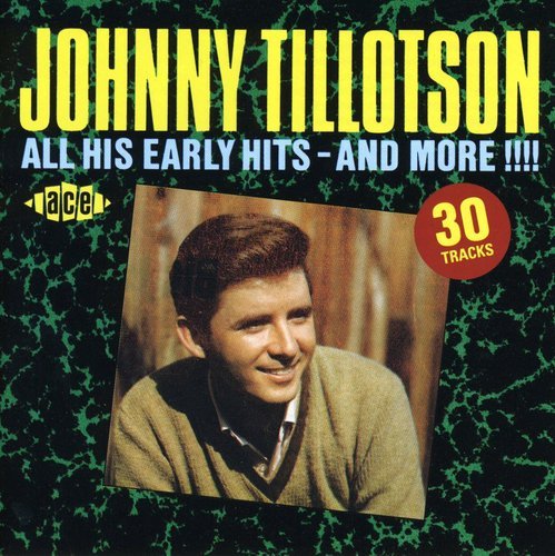 "CD cover with Johnny Tillotson's photo, yellow and blue text on a black and green background."