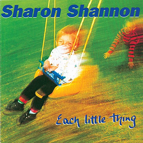 "CD cover with child on swing, another child on the ground, green background."