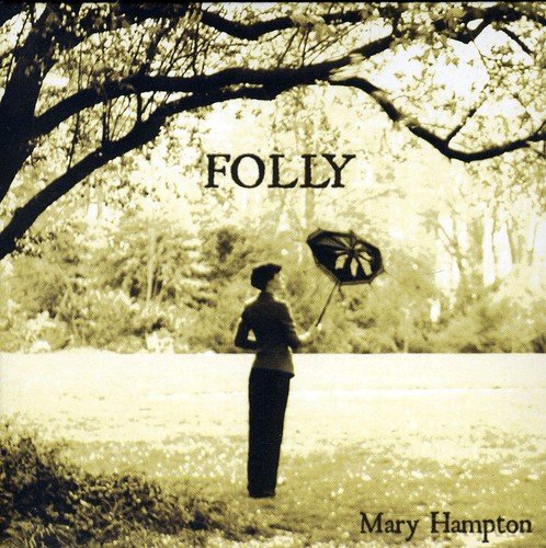 "Album cover with a woman holding an umbrella in a park."