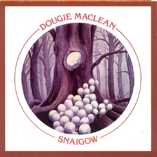 "Album cover with tree and mushrooms illustration, artist and title in red text."