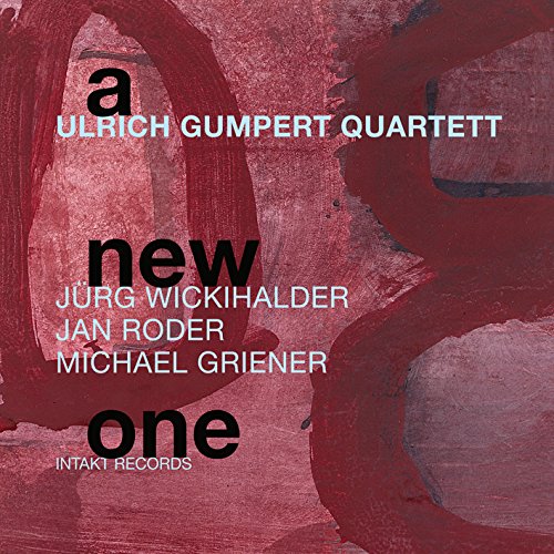 "Album cover with red abstract background, white and black text, featuring artist and record label names."