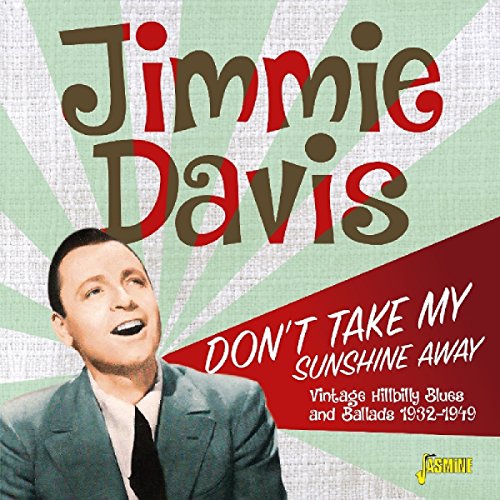 "CD cover with Jimmie Davis portrait, green background, and red, white text."