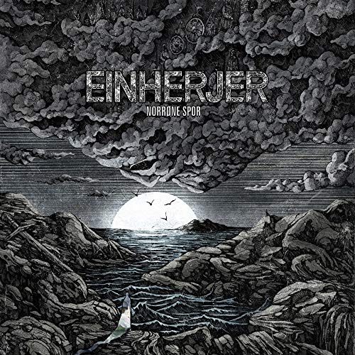 "Black and white album cover with a dramatic, cloudy seascape and bold title text."