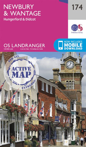 Newbury & Wantage Map | Weatherproof | Hungerford & Didcot | Ordnance Survey | OS Landranger Active Map 174 | England | Walks | Cycling | Days Out | Maps | Adventure