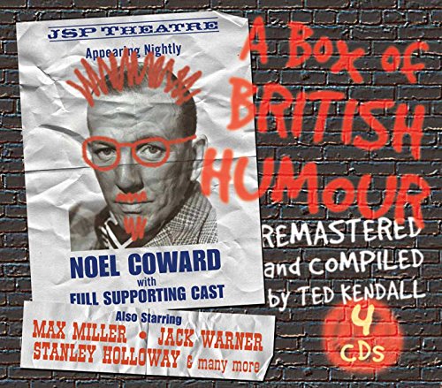 "A CD cover featuring a black and white poster of Noel Coward on a brick wall."