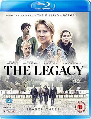"The Legacy Season 3" Blu-ray cover featuring actors and a large estate.