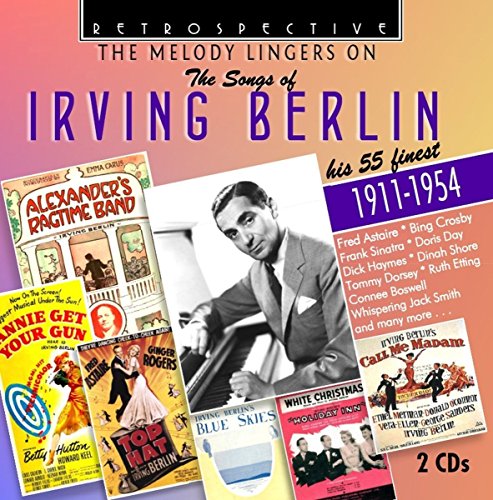 Irving Berlin CD cover featuring his portrait and vintage sheet music covers.