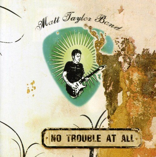 "Album cover with a man playing guitar inside a guitar pick shape."