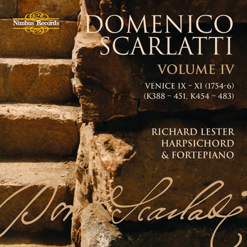 "CD cover with stone stairs and Domenico Scarlatti's signature, featuring Nimbus Records logo."