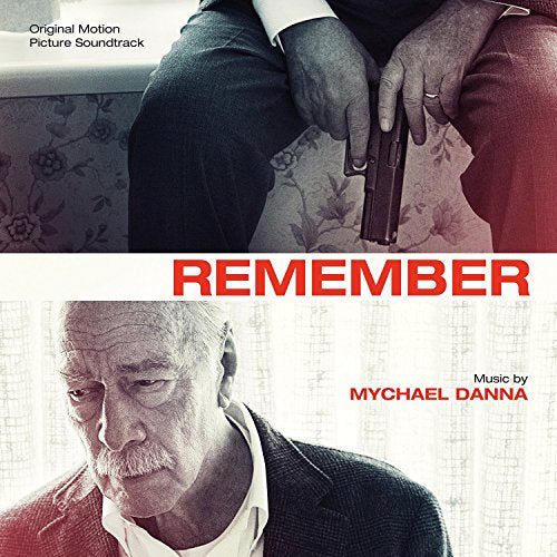 "Soundtrack cover with two men, one holding a gun, and title 'REMEMBER'."