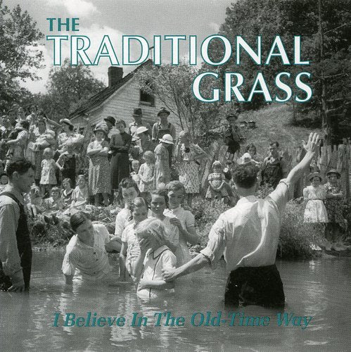 "CD cover with black and white image of people in water, text overlay."