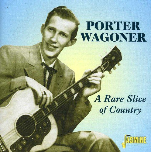 "CD cover featuring Porter Wagoner holding a guitar, sepia-toned, with blue and yellow background."