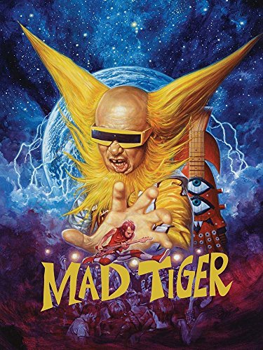 "Image shows DVD cover art for 'Mad Tiger' with a fantastical, bearded man."