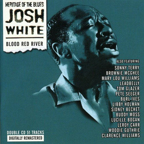 "CD cover with Josh White's portrait and featured artists' names on a teal background."