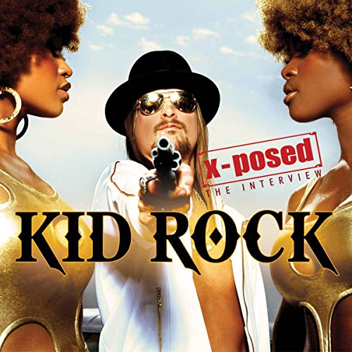 "Kid Rock album cover with man pointing gun between two women."