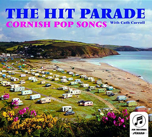 "CD cover featuring a seaside caravan park with rolling hills and vibrant flowers."