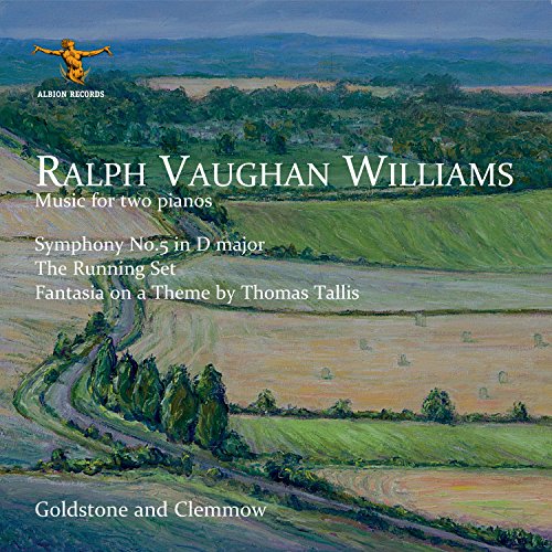 "CD cover featuring a landscape painting with white text and a golden logo."