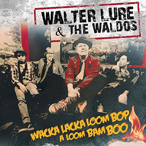Album cover with four men sitting, grungy background, and bold text overlay.