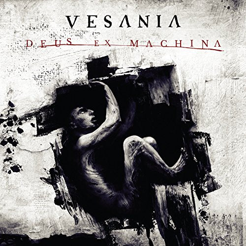 "Album cover featuring a black-and-white image of a man trapped in a wooden structure."