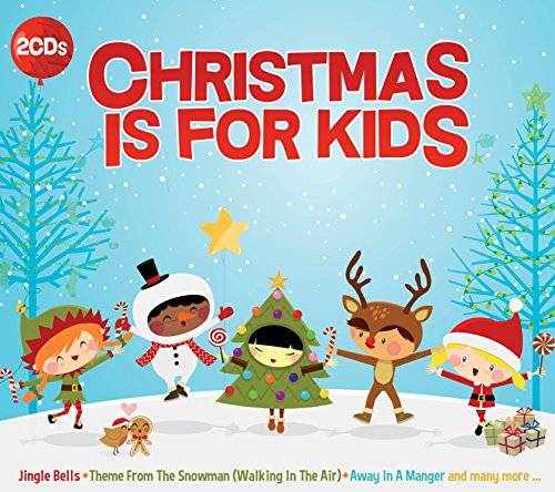 "Christmas CD cover featuring cartoon children, a snowman, and a Christmas tree."