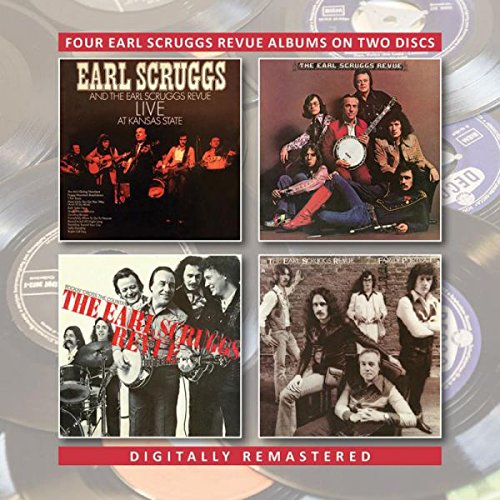 CD cover with four album covers and red banners on a grey background.