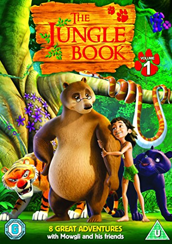"The Jungle Book - Volume 1" DVD cover featuring Mowgli and jungle animals in a forest.