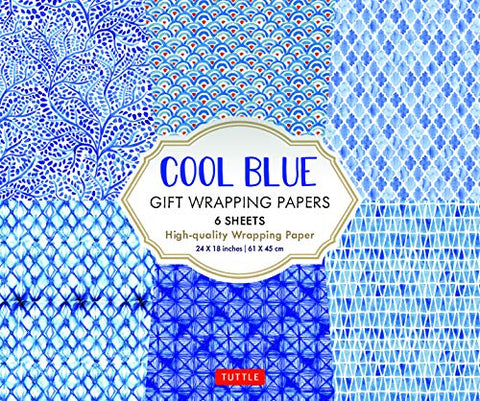 Cool Blue Gift Wrapping Papers: 6 Sheets of High-Quality 24 x 18 inch Wrapping Paper: High-Quality 24 x 18 inch (61 x 45 cm) Wrapping Paper