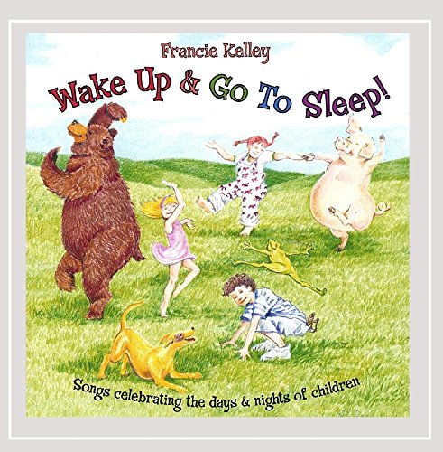 "Children's CD cover featuring cartoon characters and animals playing in a green field."